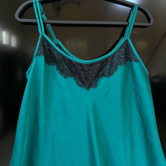 Soma Green and Black Lace Chemise - Picture 2 of 8